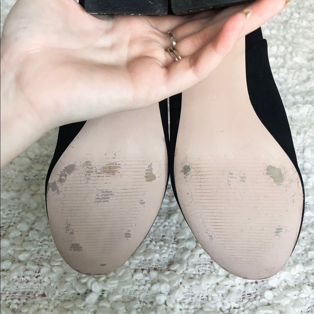 ✨SOLD✨ H&M BLACK SUEDE SILVER GLITTER BLOCK HEELS - Picture 6 of 8